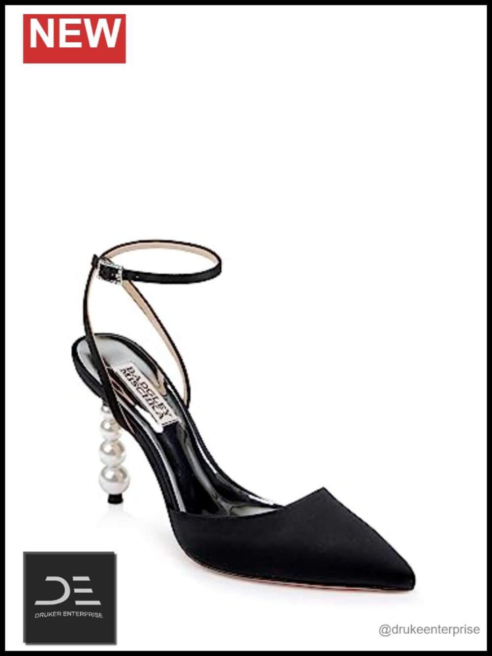 Leather Pointed Toe Stiletto Heels with Ankle Strap, Wedding Dance Shoes